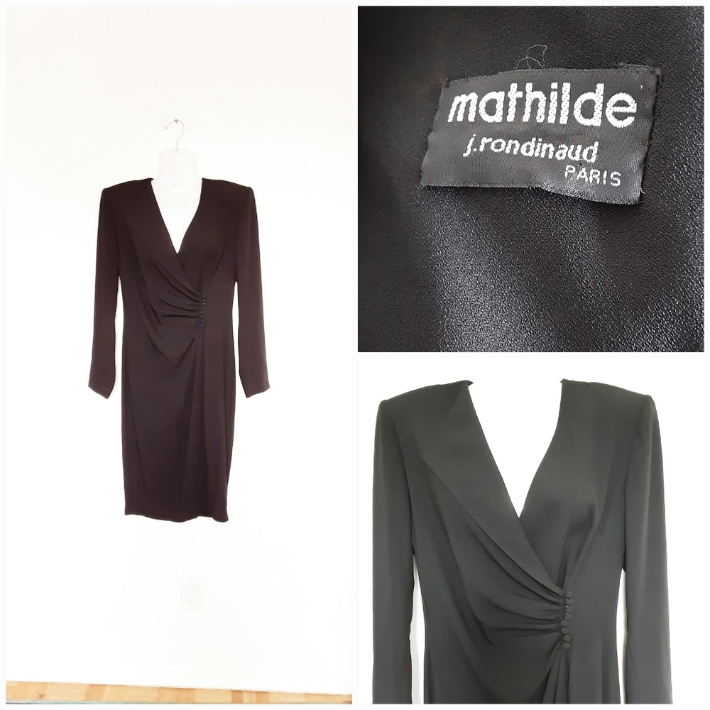 MATHILDE by J RONDINAUD PARIS Chic Vintage Black Dress